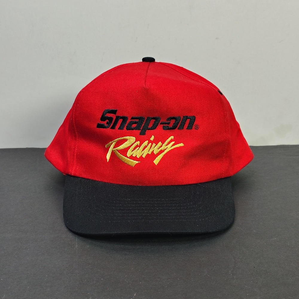 Snap-on Racing Hat Mens OSFA Red Black Embroidered Snapback Baseball Cap